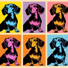 닥스훈트, 팝아트, jpeg (Dachshund, pop art, jpeg)