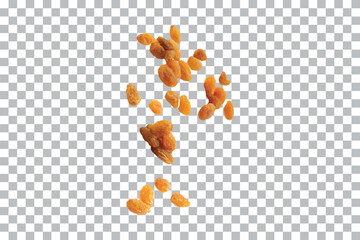 Raisins, Dried fruit isolated on transparent background.