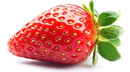 Single strawberry embodies simplicity and natural beauty in a clean, minimalist composition.