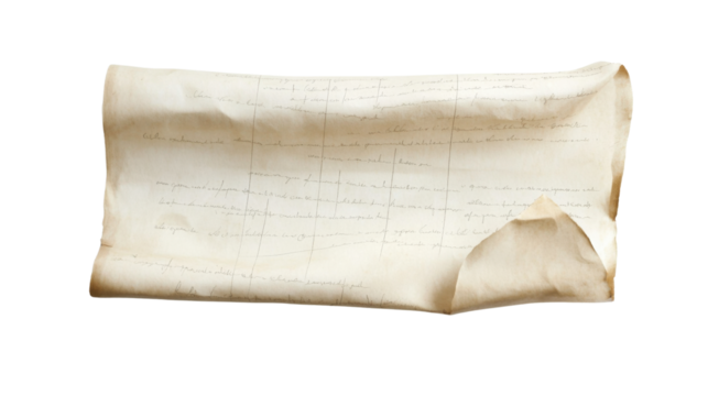 old paper isolated on white background