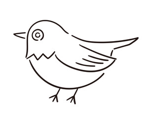 メジロ・目白／鳥・野鳥／手書きのベクター線画イラスト