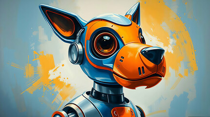 retro robot vector illustration