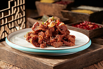 Deep-fried cumin garlic chicken gizzards