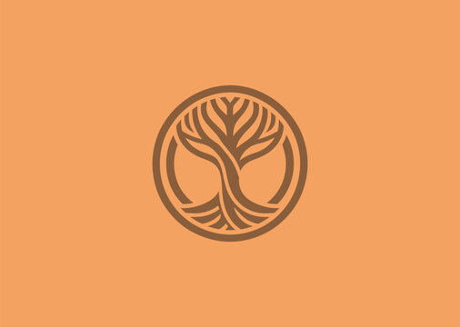 Yggdrasil Symbol Logo &ndash; The sacred tree of life, symbolizing connection, wisdom, and the Norse cosmos.