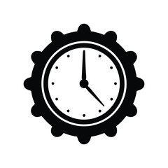 clock icon silhouette isolated on white background