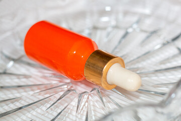 Closeup Serum Perfume and Oil Bottles, Containers for Branding Macro Photo of Beauty Products Packaging