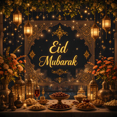 Eid Mubarak: Festive Lights & Wishes