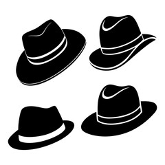 Hats silhouette vector
