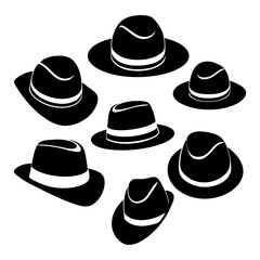 Hats silhouette vector