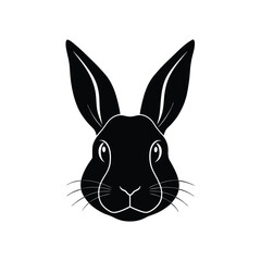 rabbit silhouette isolated on white background