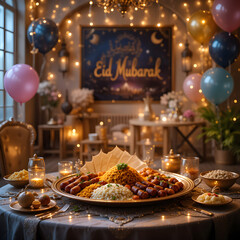 Eid Mubarak Feast: Festive Decor & Food