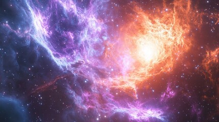 Colorful Nebula in Deep Space with Stars and Cosmic Clouds