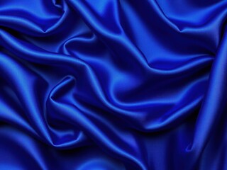 Fototapeta premium Blue Silk Fabric Drape