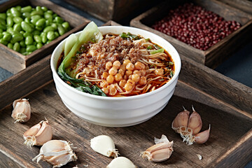 Chongqing noodles with minced pork and peas
