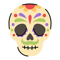 Colorful Sugar Skull Design for Celebrations