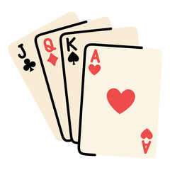 Royal Flush Playing Cards Illustration