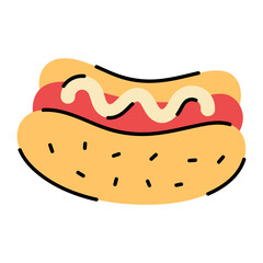 Colorful Hot Dog Illustration for Food Lovers