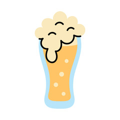 Refreshing Beer Glass with Frothy Head