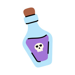 Poison Bottle Illustration for Spooky Themes