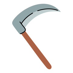 Cartoon Style Scythe Icon for Farming or Harvesting