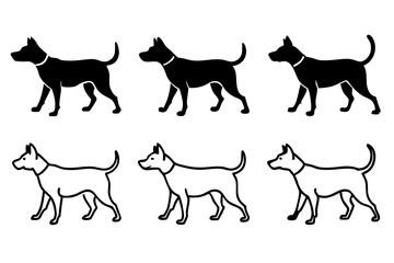 set of  dog Silhouette vector illustration