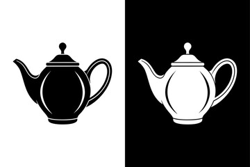 Vintage-Inspired Tea Pot Silhouette High-Resolution Vector File.