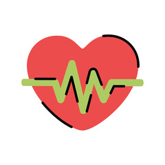 Heartbeat Heart Design for Health and Wellness Concepts