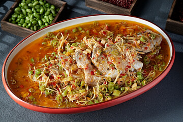 Sichuan-style spicy sea bass