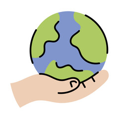 Hand Holding Earth Globe Illustration Design