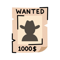 Wanted Poster with Cowboy Hat Silhouette Design