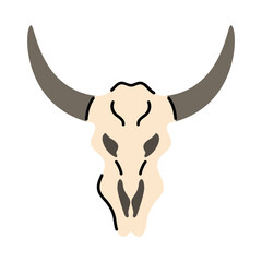 Stylized Bull Skull Graphic for Art Projects