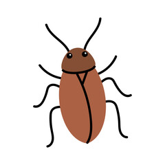 Cartoon Cockroach with Friendly Expression