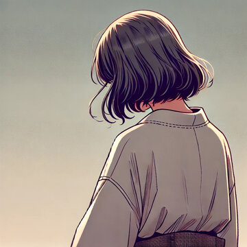 うつむく女性