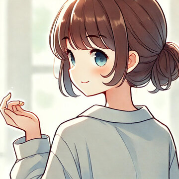 振り向いた女性