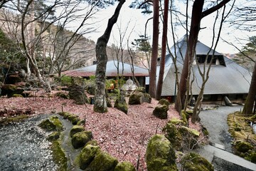 富士山の近くの河口湖の美術館のエントランス