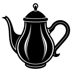 Tea Lover’s Teapot Silhouette Vector Simple & Elegant Icon.