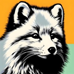 Obraz premium 북극여우, 팝아트, jpeg (Arctic fox, pop art, jpeg)