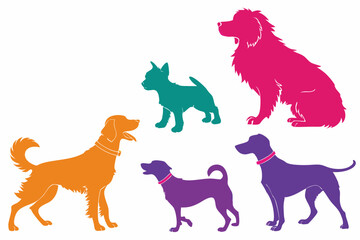 Kids dogs Silhouette vector illustration