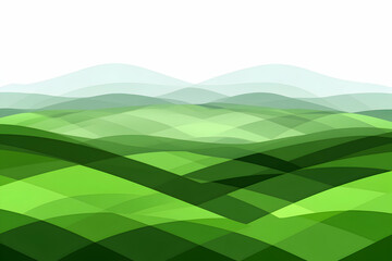 Obraz premium Abstract rolling green hills landscape, nature background, vibrant green shades, minimalist design, perfect for eco-friendly projects, website banners, and presentations.