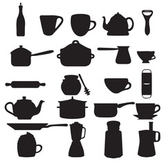 Kitchen accessories icon vector image in white background.
