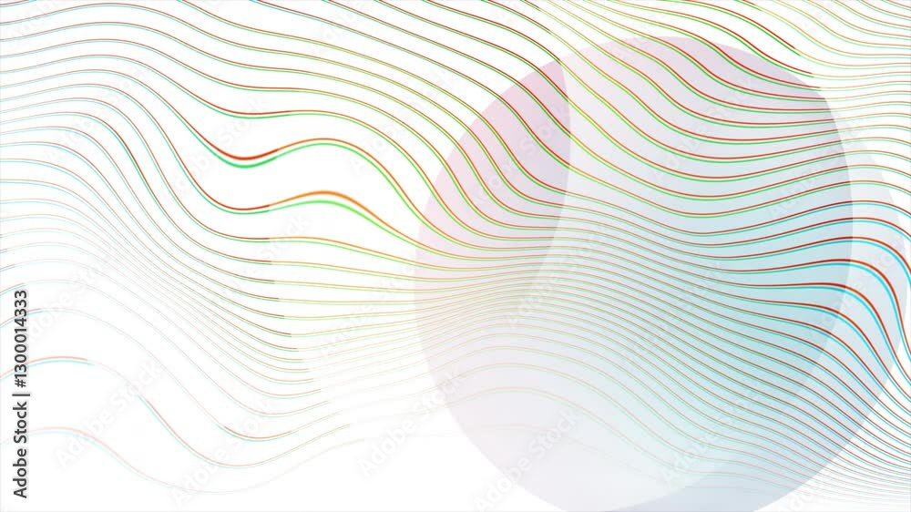 Aufkleber Green red minimal wavy lines abstract tech bright background. Seamless looping flowing glossy motion design. Video animation Ultra HD 4K 3840x2160