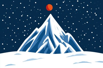 A stylized icon of a snow-covered mountain with falling snow, representing avalanche danger