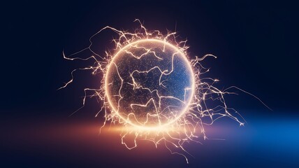 Energy Core: A mesmerizing depiction of an energy core, pulsating with vibrant light and dynamic sparks, capturing the essence of power and technological advancement.