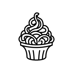 funnel cake icon vector, line style icon