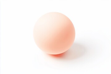 A single, pale peach sphere isolated on a white background, casting a subtle shadow.