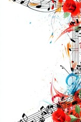 Stylish border featuring musical notes perfect for creative use.