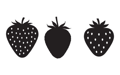 strawberry silhouette vector