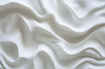 Obraz premium Soft White Textured Fabric Close-Up – Elegant Silky Material with Flowing Folds and Creases Creating Depth and Sophistication for Luxurious Interior and Fashion Design Inspiration