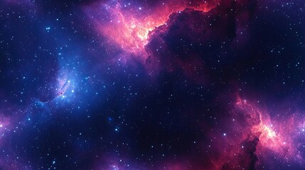 A vibrant space scene featuring nebulas and countless shining stars