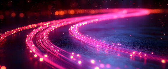 Obraz premium Abstract Glowing Pink Light Trails